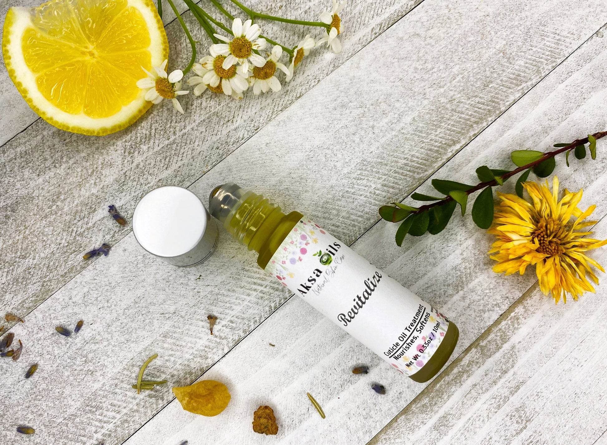 Herbal Cuticle Oil for Dry Cuticle, Healthy Nail Growth and Nail Fungus, All Natural Moisturizer with Pressed Cold Oils, Vegan Cuticle Care - AksaOils
