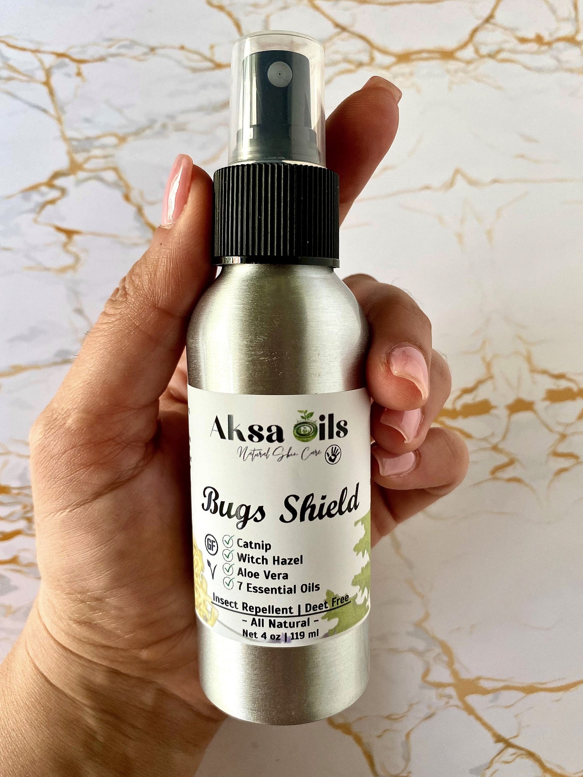 Natural Insect Repellent for Mosquito, Ants, Ticks, Fleas, Chiggers and More, Deet & Chemical Free Bug Spray, Organic Ingredients, Vegan - AksaOils