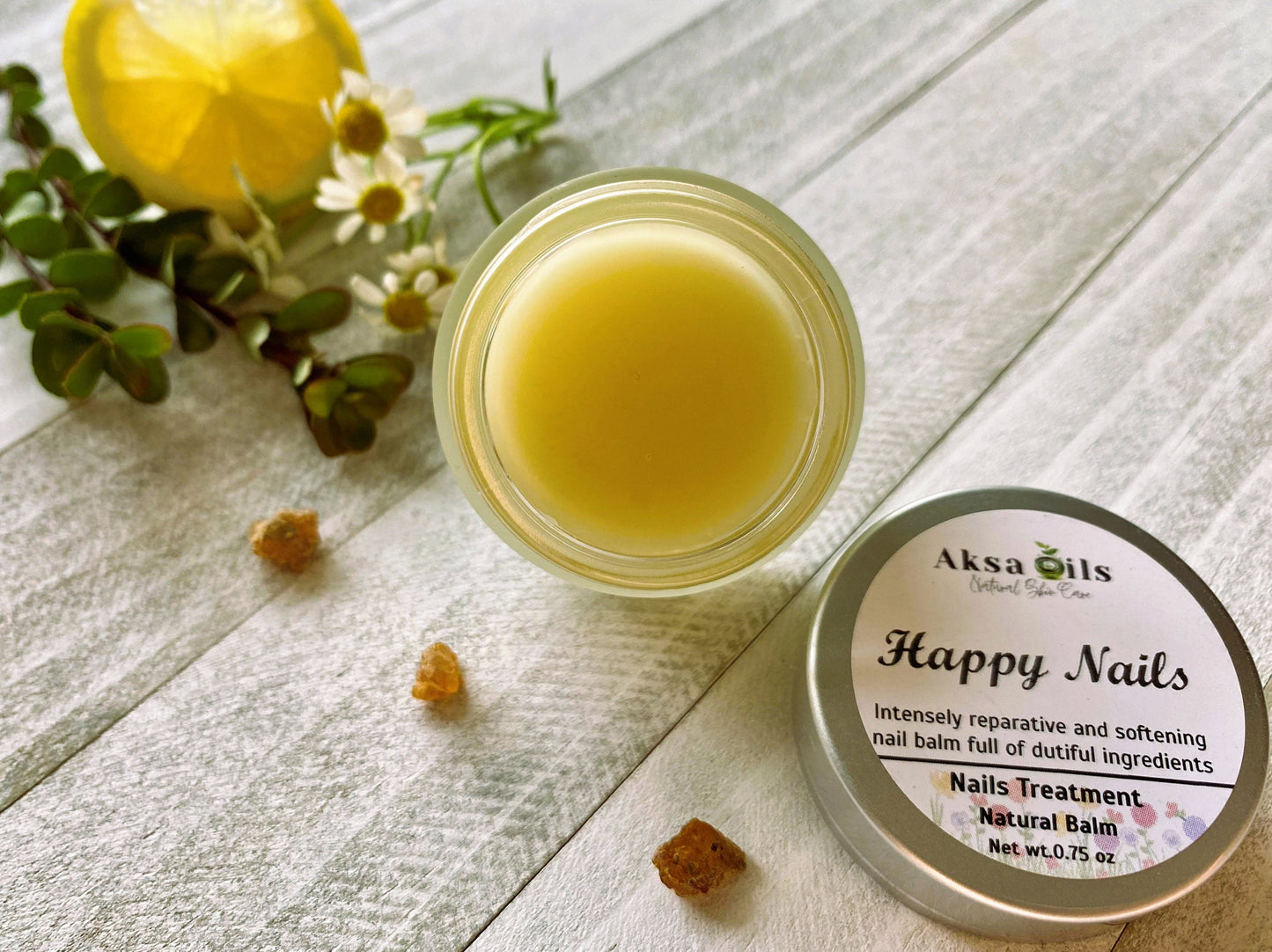 Nail Treatment Balm, Herbal Infused Nail Care Salve for Nail Growth, Nail Fungus & Cracked Nail, All Natural - AksaOils 