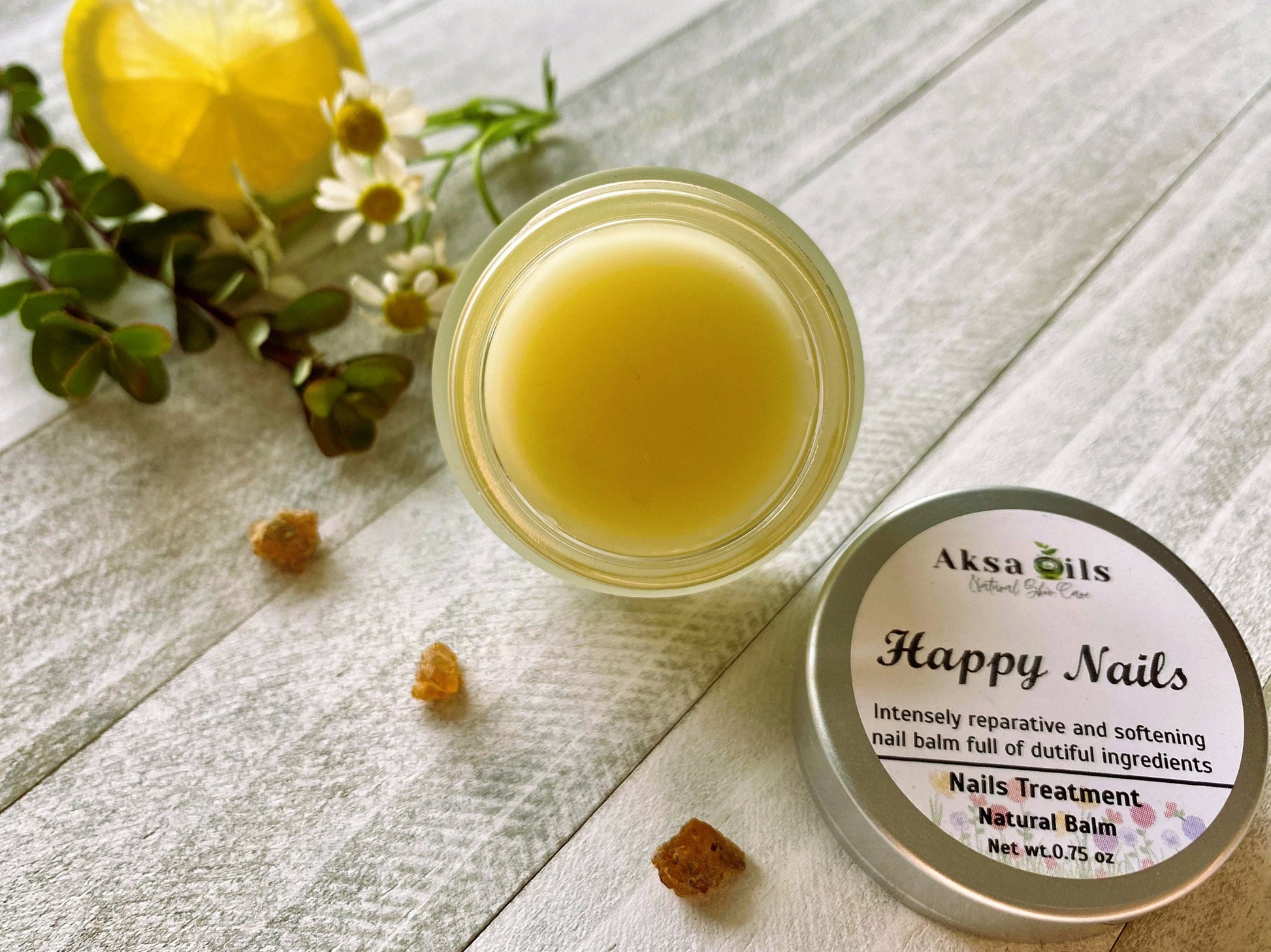 Nail Treatment Balm, Herbal Infused Nail Care Salve for Nail Growth, Nail Fungus & Cracked Nail, All Natural - AksaOils 