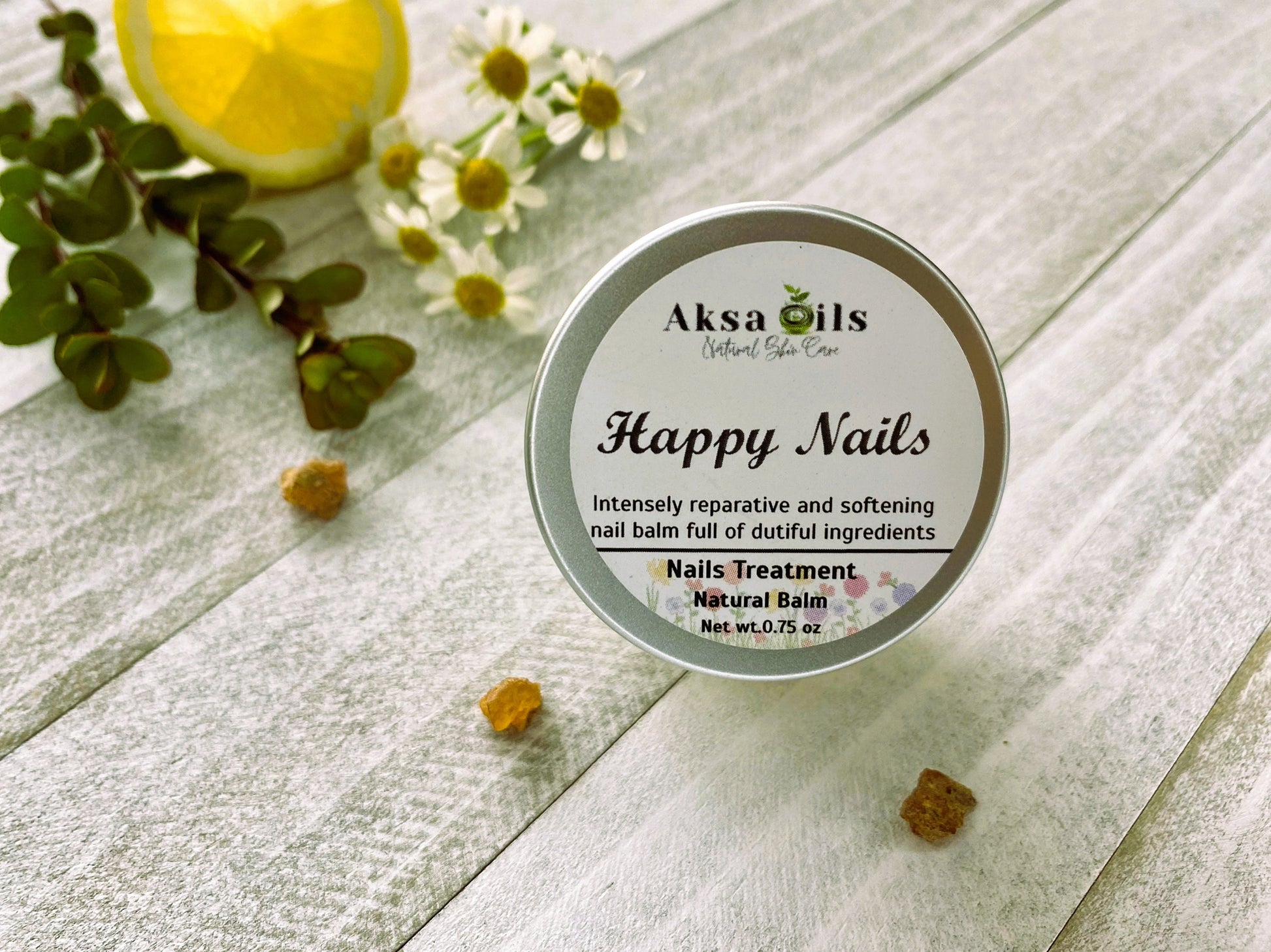 Nail Treatment Balm, Herbal Infused Nail Care Salve for Nail Growth, Nail Fungus & Cracked Nail, All Natural - AksaOils 