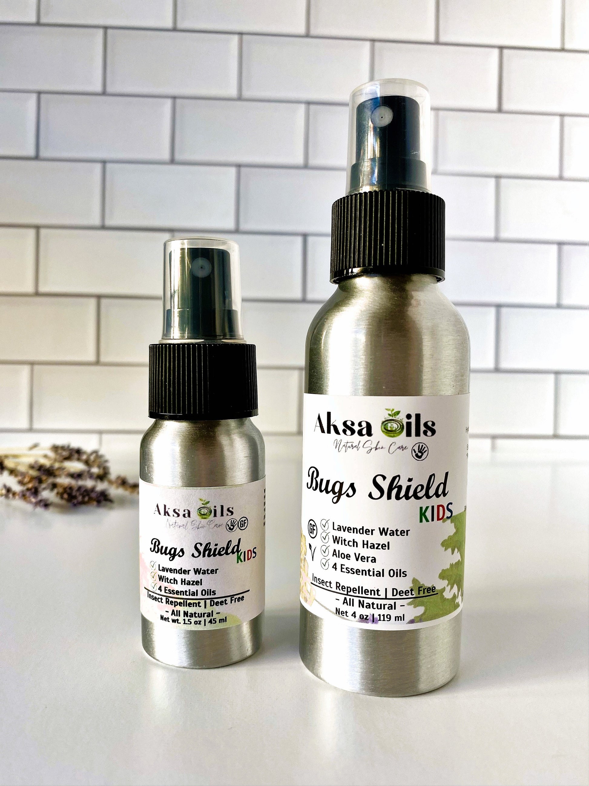 Kids Herbal Insect Repellent, Toddler DEET Free Bug Spray, Mosquitoes, Ticks and more, All Natural & Organic, Non Toxic, Allergies Friendly - AksaOils 