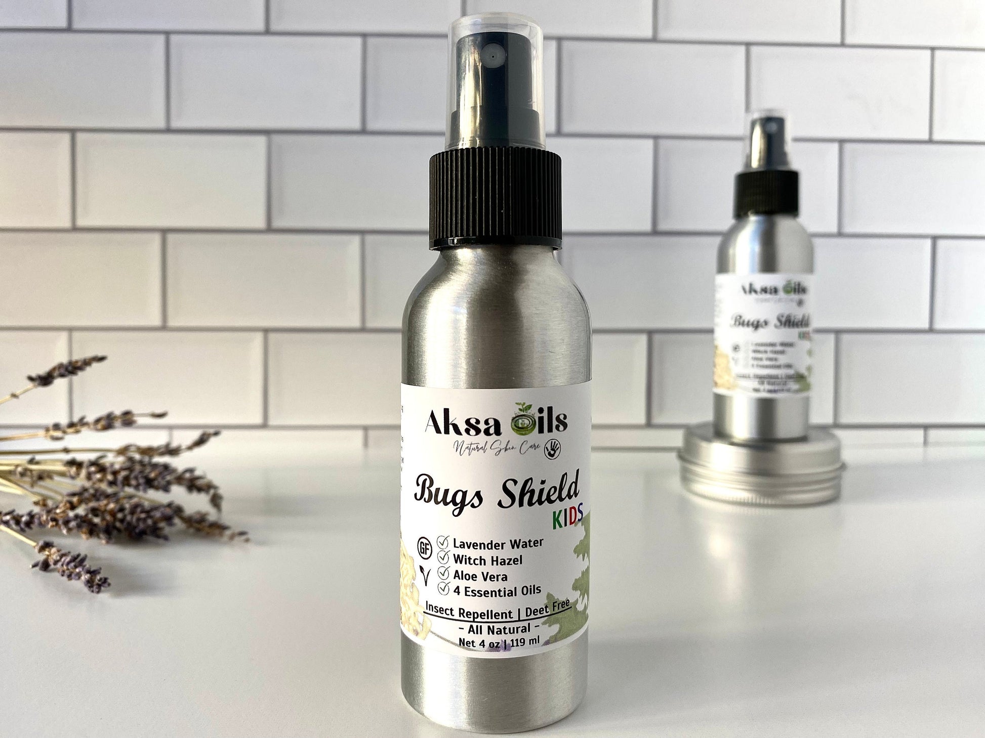 Kids Herbal Insect Repellent, Toddler DEET Free Bug Spray, Mosquitoes, Ticks and more, All Natural & Organic, Non Toxic, Allergies Friendly - AksaOils 