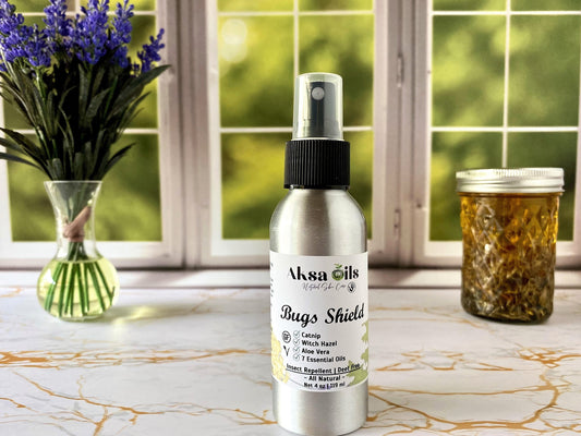Natural Insect Repellent for Mosquito, Ants, Ticks, Fleas, Chiggers and More, Deet & Chemical Free Bug Spray, Organic Ingredients, Vegan - AksaOils 